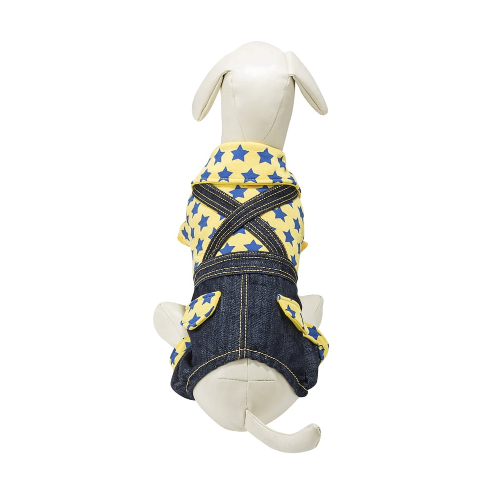 CUECUEPET Cotton Denim Overall Suspenders Suit Single Piece Easy to put on for Boy or Girl Dogs or Puppies [Multiple Sizes Available]