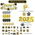 2025 Happy New Year Decorations Black Gold New Year Balloons Happy New Year Banner Photo Booth