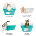thumbnail image 4 of Petfamily Extra Large Cat Litter Box, Color Teal, Jumbo Hooded, 21.50 x 17.90 x 17.25 in, 4 of 8