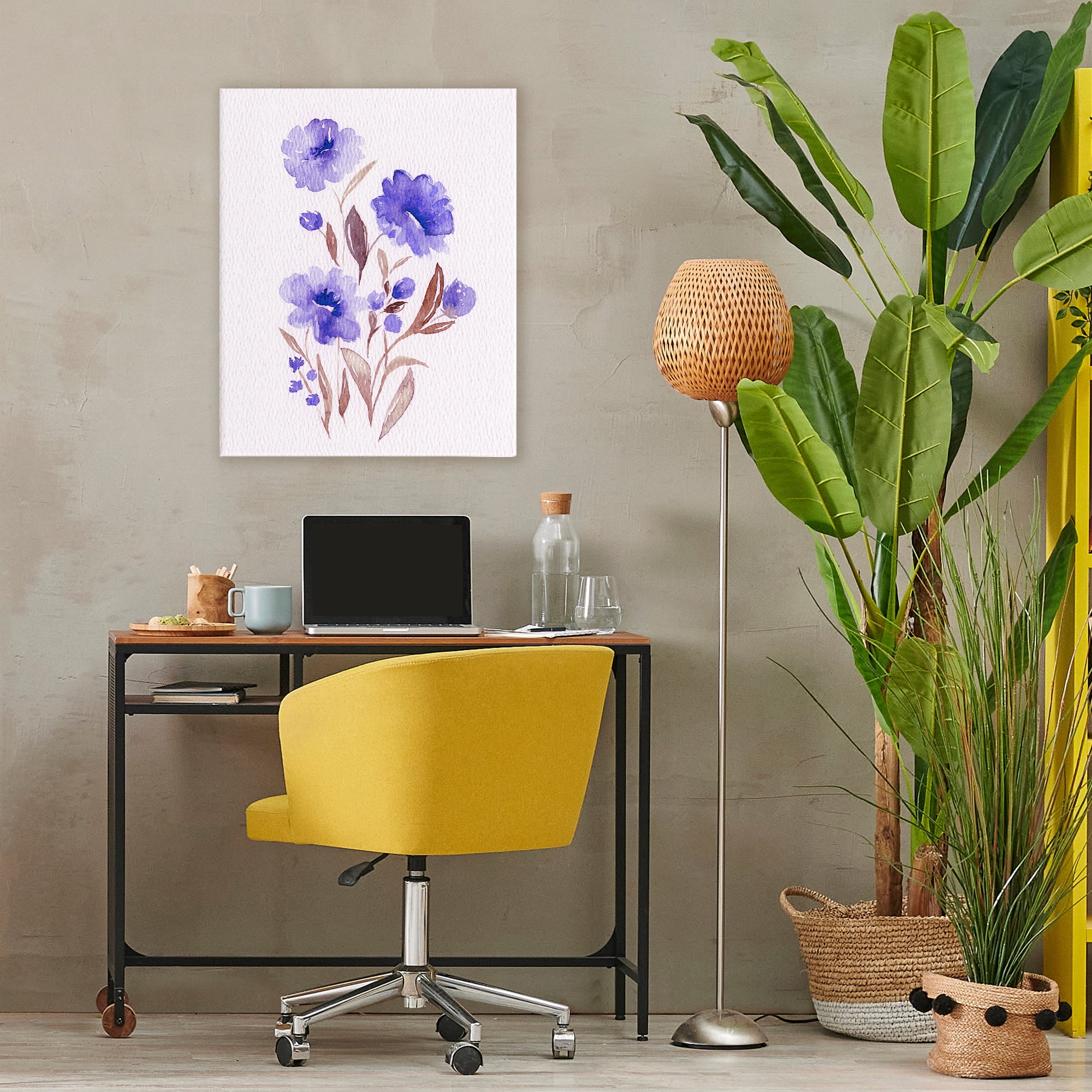 Stupell Industries Watercolor Purple Blossoms Canvas Wall Art, design by Leah Noel Art