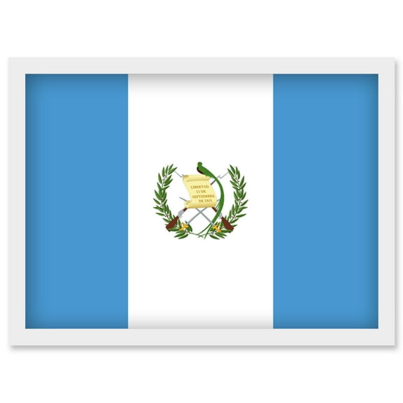 Guatemala National Flag Patriotic Vexillology World Flags Country Region Poster Artwork Framed Wall Art Print A4