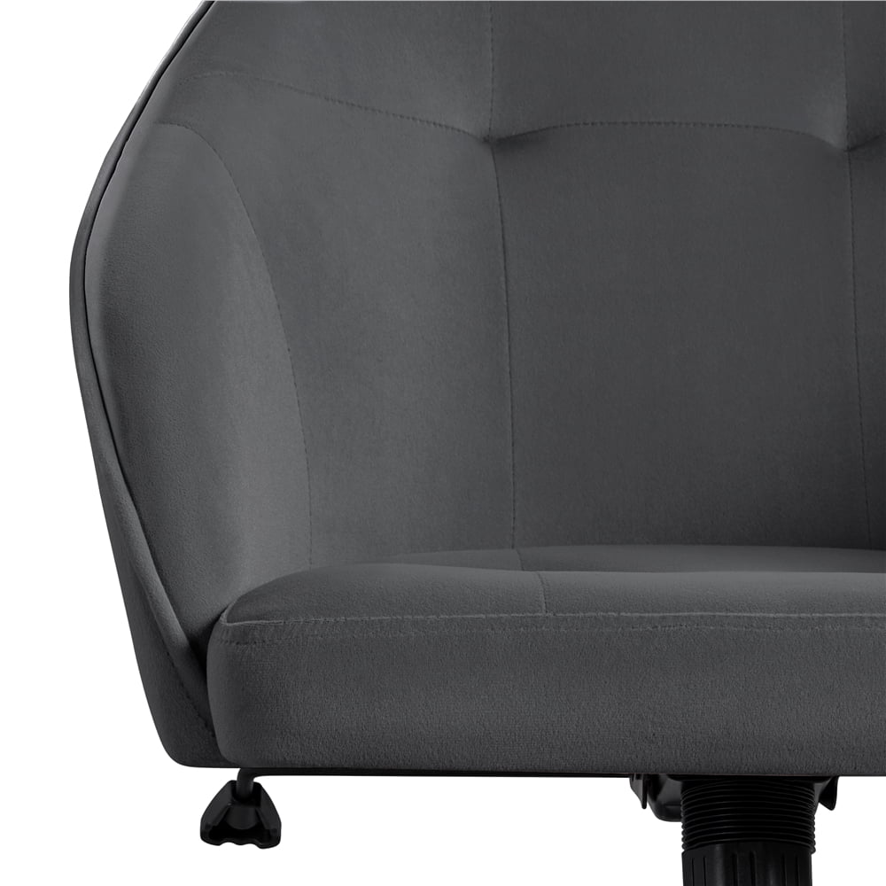 Yaheetech Adjustable Velvet Desk Chair for Home Office,Gray