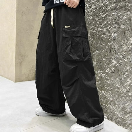 HAYIMI Kids Pants Boys Cargo Trousers Fully Elastic Waist For Children Regular Fit Classic Solid Color Daily Casual Slacks