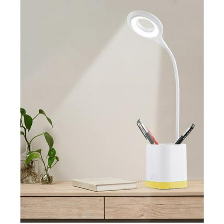 

kkbbma Lámpara de escritorio LED con soporte para bolígrafo lámpara de mesa de noche de sensación inteligente LED con bolígrafo lámpara de estudio de protección para los ojos del estudiante