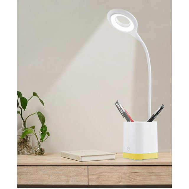 Daisyyozoid New Arrivals LED Smart Feel Dimming Bedside Table Lamp with Pen Holder, Student Eye Protection Study Lamp, Suitable for Bedrooms and Dormitories