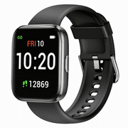 Letsfit IW1 Smart Watch, Fitness Tracker with Blood Oxygen and Heart Rate Monitor, IP68 Waterproof, Black