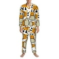 thumbnail image 4 of Bingfone Men'S Pajama Set 2 Piece Loungewear Pjs, Long Sleeve With Pajama Pants-Giraffes Head, 4 of 9