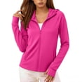 thumbnail image 3 of LEKODE Thin Breathable Sun Protection Outer Jacket for Women Full Zip Hooded Long Sleeve Side Storage Pockets Loose Fit Daily Casual Outdoor Rash Guard Cardigan B Hot Pink XL, 3 of 6