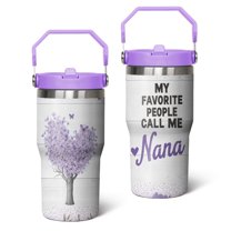 20 Oz Tumbler Purple Flowers Tumbler with Lid and Straw, Birthday Gift Cup for Friend Women Men Coffee Travel Mug Thanksgiving Day Halloween Christmas Gift Water Bottle