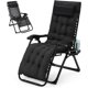 thumbnail image 1 of Yeshouse La silla de salón es compatible con 440 libras, reclinplegajustajustde interior/exterior con asiento de 26 pulgadas, soporte de copa extraíble y reposacabezas negro, 1 of 7