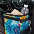 thumbnail image 6 of Tie Dye Foldable Car Trash Bin with Lid, Leak-Proof Mini Trash Can for Car with Hanging Storage Bag, 6 of 6
