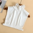 thumbnail image 2 of Kcodviy Women Solid Ruffle Detachable Blouse With False Collar Half Elastic Waist Shirt Collar Pan Half Blouse Undershirt Dickey Pan Dickey Half Shirts Embellished Tops for Women Turtleneck Women, 2 of 8