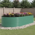 thumbnail image 1 of Bingirl 8ft x 4ft x 2ft Oval Raised Garden Bed, 0.6mm Galvanized Color Steel Planter Box, Green, 1 of 7