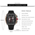 thumbnail image 5 of Men's Watches Sport Quartz Men's Quartz Watch Luxury Top Waterproof Wristwatches Black Silicone Strap, 5 of 6