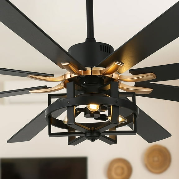 Chords Attic 65" 8-Blade Reversible Ceiling Fan with Lights and Remote Control, 6-Speed, Timer Setting Quiet DC Motor