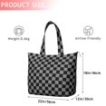 thumbnail image 4 of Gray and Black Checkered Pattern Travel Tote Bags for Women Carry On,Large Weekender Bags for Women Travel,Multi Functional Duffle Bag for Work,Shopping,Sports, 4 of 5