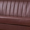 thumbnail image 4 of Benjara Microfiber Sofa with Vertical Pleated Design and Metal Legs, Brown, 4 of 5