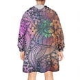 thumbnail image 2 of Wearable Oversized Blanket,Multicolor Paisley and Floral Pattern Wearable Blanket Hoodie for Adults,Cozy Hooded Blankets with Super Pockets,Super Warm Fuzzy Pullover for Women & Men, 2 of 6