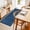 Blue, Navy, Indigo, variant on Round Rugs 4Ft, Brown Beige Round Area Rug Washable Indoor Throw Carpet, Farmhouse Linen Texture Soft Non Slip Circle Rug for Kitchen Nursery Room Home Decor