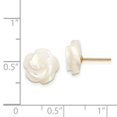 thumbnail image 3 of FB Jewels 14K Yellow Gold 10mm White Mother of Pearl Flower Design Post Stud Earrings, 3 of 3
