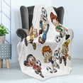 thumbnail image 4 of Soccer Soft Flannel Fleece Blanket, Children Cartoon Drawing Style Kids Playing Football Happy Moments Active Lifestyle, Cozy Plush for Indoor and Outdoor Use, 50" x 60", Multicolor, by Ambesonne, 4 of 5