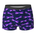 thumbnail image 6 of Men's Boxer Briefs, Dragonfly Dark Purple Soft Comfy Mens Underwear Boxer Briefs Breathable With Widen Waist, 6 of 7