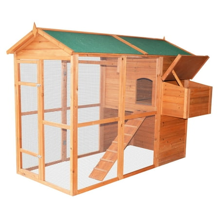 Pawhut Deluxe Large Backyard Chicken Coop/Hen House with Outdoor Run