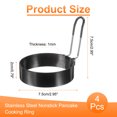 thumbnail image 2 of Uxcell 4Pcs Egg Rings 3" Stainless Steel Nonstick Cooking Ring for Griddle Frying Eggs Sandwich Breakfast, 2 of 7