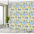 thumbnail image 5 of Ambesonne Floral Shower Curtain, Chrysanthemum and Butterfly, 69"Wx84"L, Earth Yellow Blue, 5 of 5