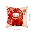 thumbnail image 3 of Uuiauoio Horse Zodiac Pillow Cover Flocked Plush Cute Animal Design Throw Pillow Case for Sofa Bed Living Room Home Decor Year of the Horse Theme, 3 of 6