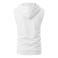 thumbnail image 5 of RUTAYY Men's Sleeveless Zip Up Hoodie Drawstring with Pocket Solid Color Casual Vest Sweatshirt White, 5 of 6