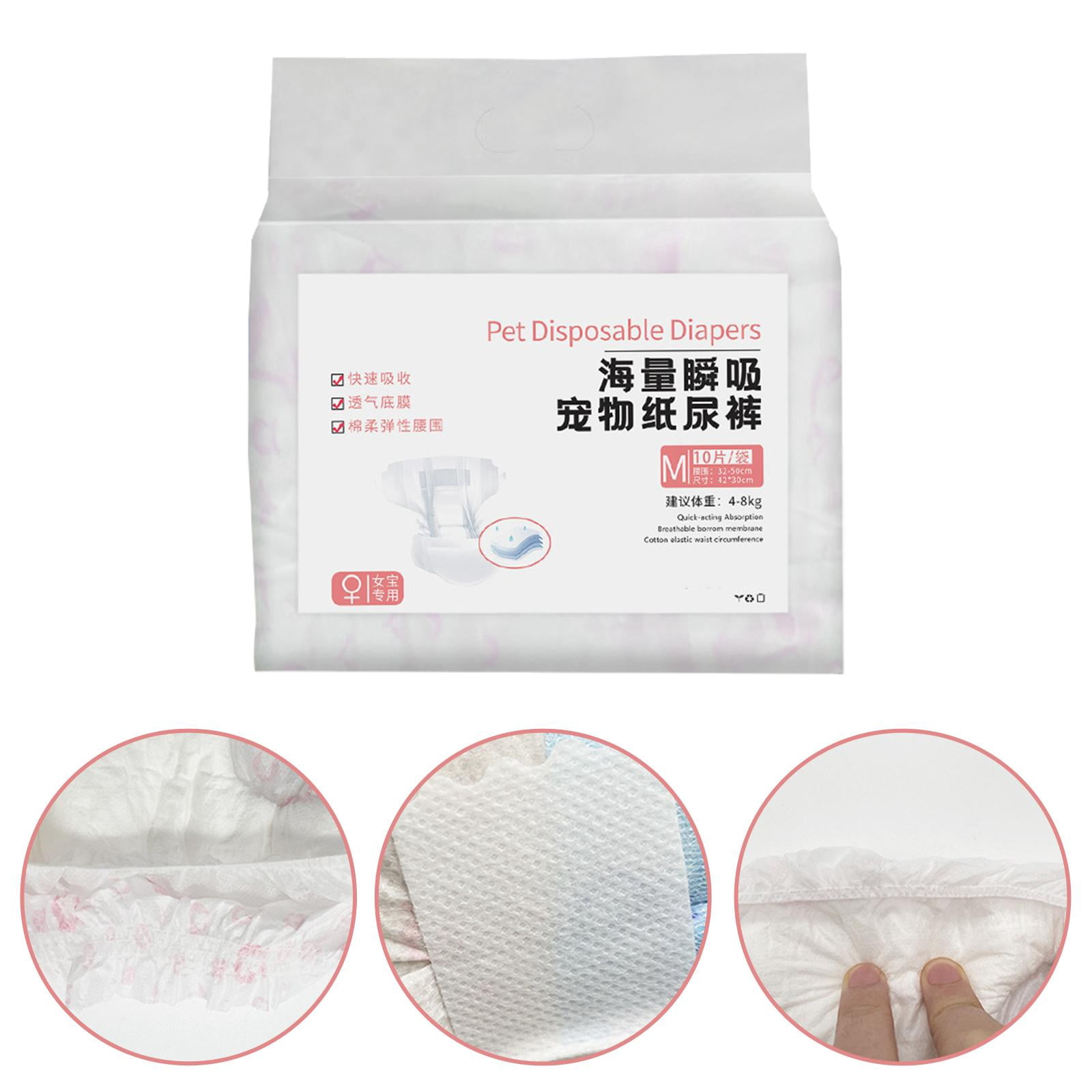 Dog Diapers Disposable Accessories Soft Pee Diapers Pet Diapers for Travel Playpen Outdoor Excitable Urination Incontinence female M