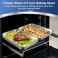 thumbnail image 4 of Small Toaster Oven Pan Set of 2, P&P CHEF Stainless Steel Toaster Oven Trays Baking Pans, Round Smooth Edges & Healthy & Easy Clean, Rectangle 9 x 7 Inches, 4 of 7