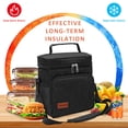 thumbnail image 3 of Lunch Bags for Women Men, Leakproof Lunch Box with Adjustable Shoulder Strap, Reusable Lunch Bags for Office Work School Picnic Beach, Lunch Cooler Bag, 7L Lunch Pail, Black, 3 of 7