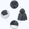 thumbnail image 7 of Mercatoo Boys Girls Casual Stripe Slightly Hooded Zip Up Cotton Jacket, Kids 𝐒tretch Outdoor Clothing Pocket Cardigan Coat, 7 of 7