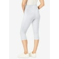 thumbnail image 2 of Woman Within Plus Size Stretch-Cotton Knit Pull-On Pocket Capri Leggings, 2 of 5