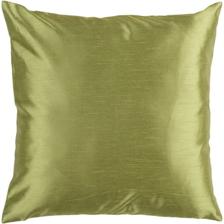 Art of Knot Shiny Solid Hand Crafted Decorative Pillow, Green