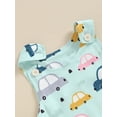 thumbnail image 5 of Niusricy Kids Infant Boy Summer Tank Romper 0 3M 6M 12M 18M Toddler Baby Sleeveless Overalls Cartoon Car Print Round Neck Jumpsuits Full Length Bodysuit Newborn Fashion Cute Casual Clothes for Daily, 5 of 7
