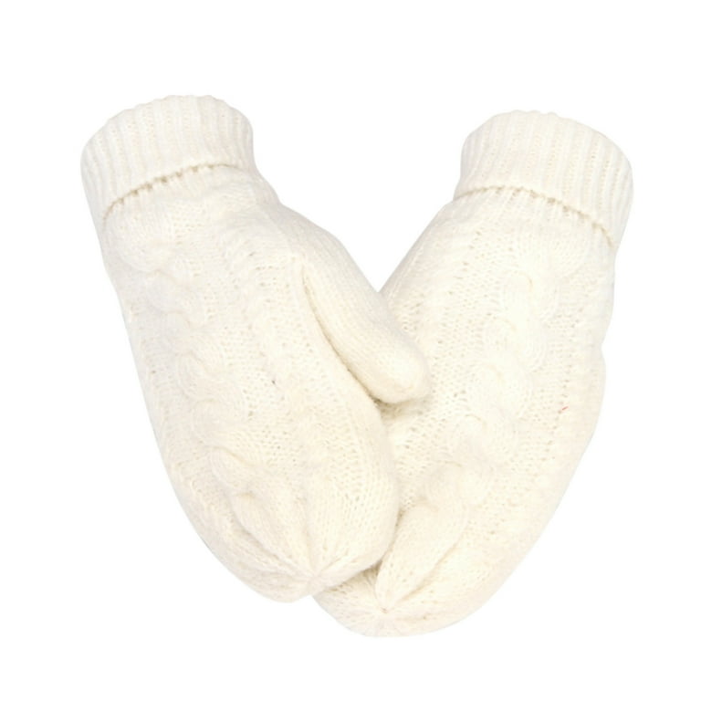 Christmas Clearance HERESOM Warm Winter Knit Mittens for Women Thickened Fleece Lined Cozy Cashmere Knit Mittens Fleece Lined Knitted Windproof