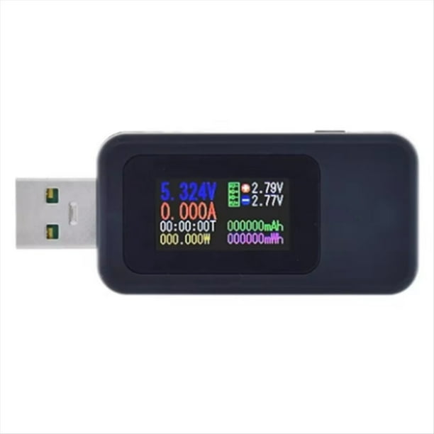 Probador USB 10 en 1, Voltímetro Digital de CC, Amperímetro, Medidor de Voltaje de Corriente, Amperímetro, Indicador de Detección