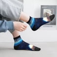 thumbnail image 2 of Pofeuu Moonlit Blue Wolf Print 30cm Socks, Adult Running Hiking Socks for Youth and Adult, 2 of 7