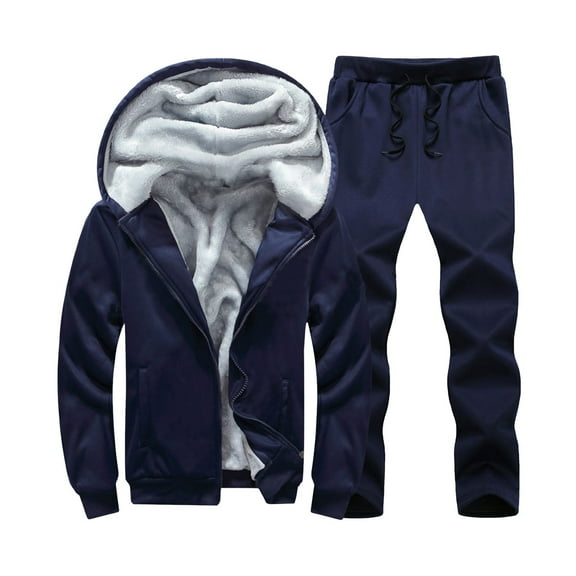 Zylarhe Mens Tracksuits 2 Piece Hoodeis Full Zip Sweatsuits Set Casual Trendy Winter Warm Sweatpants Suits Fall Outfit Tan Suite