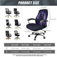 thumbnail image 5 of FKELYI Purple Bohemian Black Cat Print 3 Piece Set Office Chair Cover with Armrest Cover Stretchable Swivel Gaming Chair Protector Dustproof Boss Armchair Decor, Large, 5 of 6