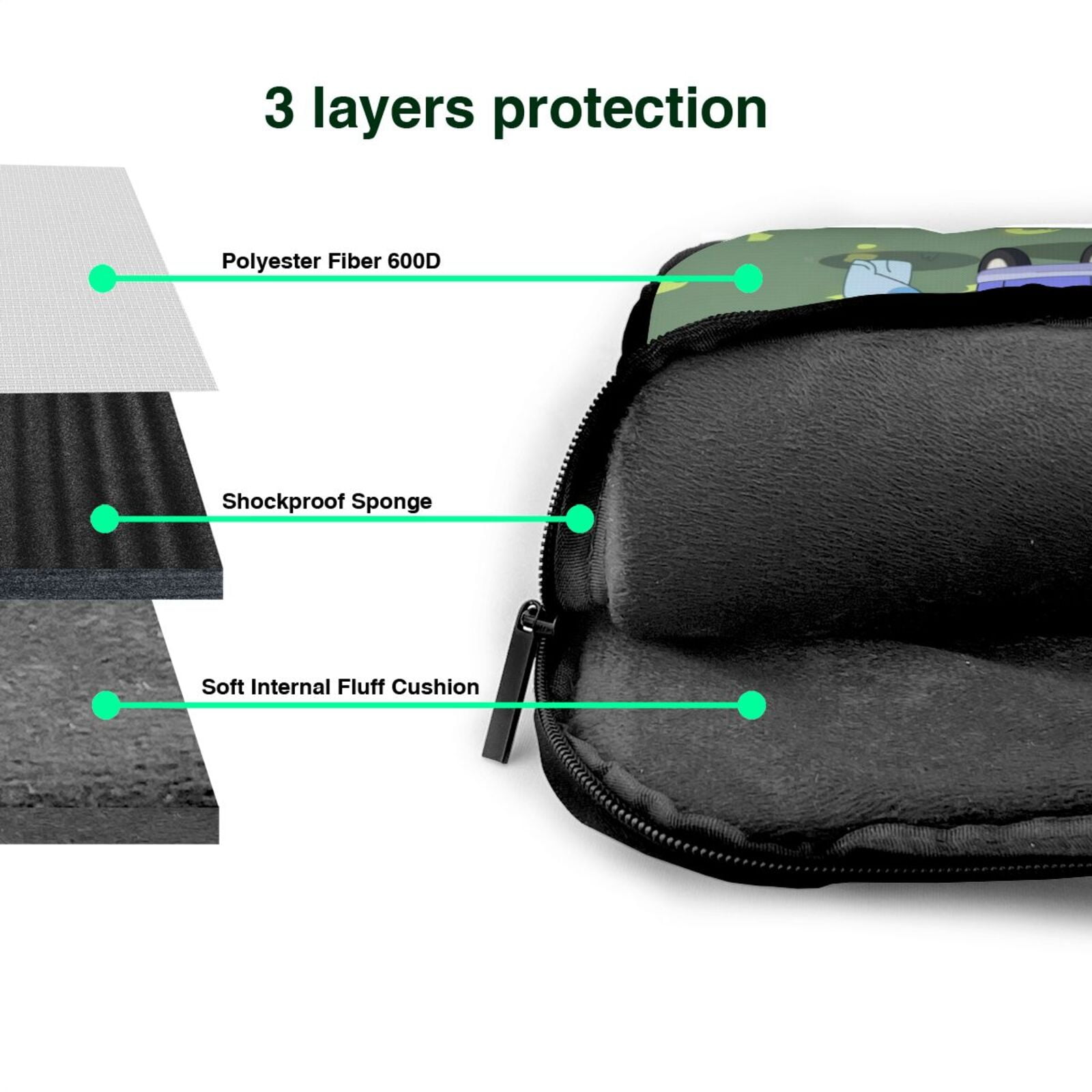 Kowoue Bluey Pattern Ultra-Thin Laptop Bag – Lightweight Shoulder Briefcase with Carry Handle, and Adjustable Strap, Fits 13-15.6-inch Laptops