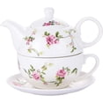 thumbnail image 1 of Juego de Té de Porcelana YONGSHENG Tetera y Taza Floral Flores de Ratán, 1 of 5