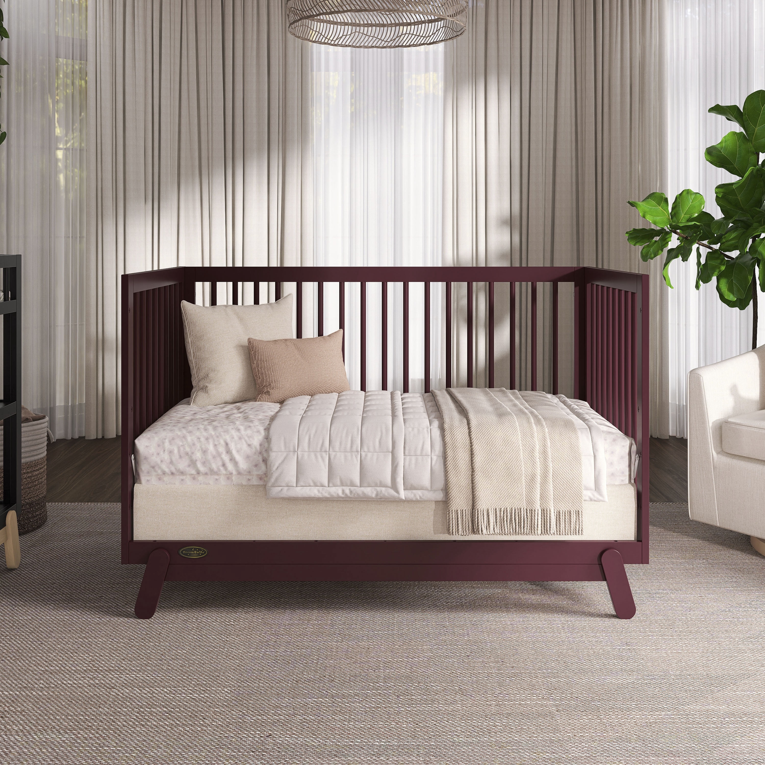 Dream On Me Hygge 5-in-1 Convertible Crib, Auburn