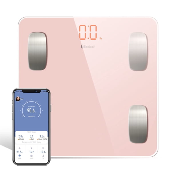 Báscula inteligente Uten para peso corporal, báscula digital inalámbrica para baño con medición de grasa corporal y peso de agua, analizador corporal electrónico de IMC con Bluetooth y aplicación para