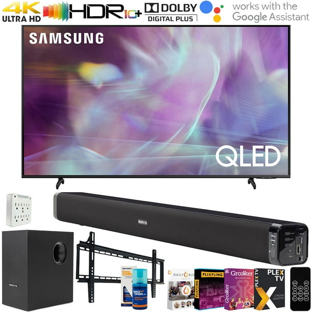 Samsung Q60 65 Inch QLED 4K UHD 2021 Smart TV with Deco Gear Soundbar