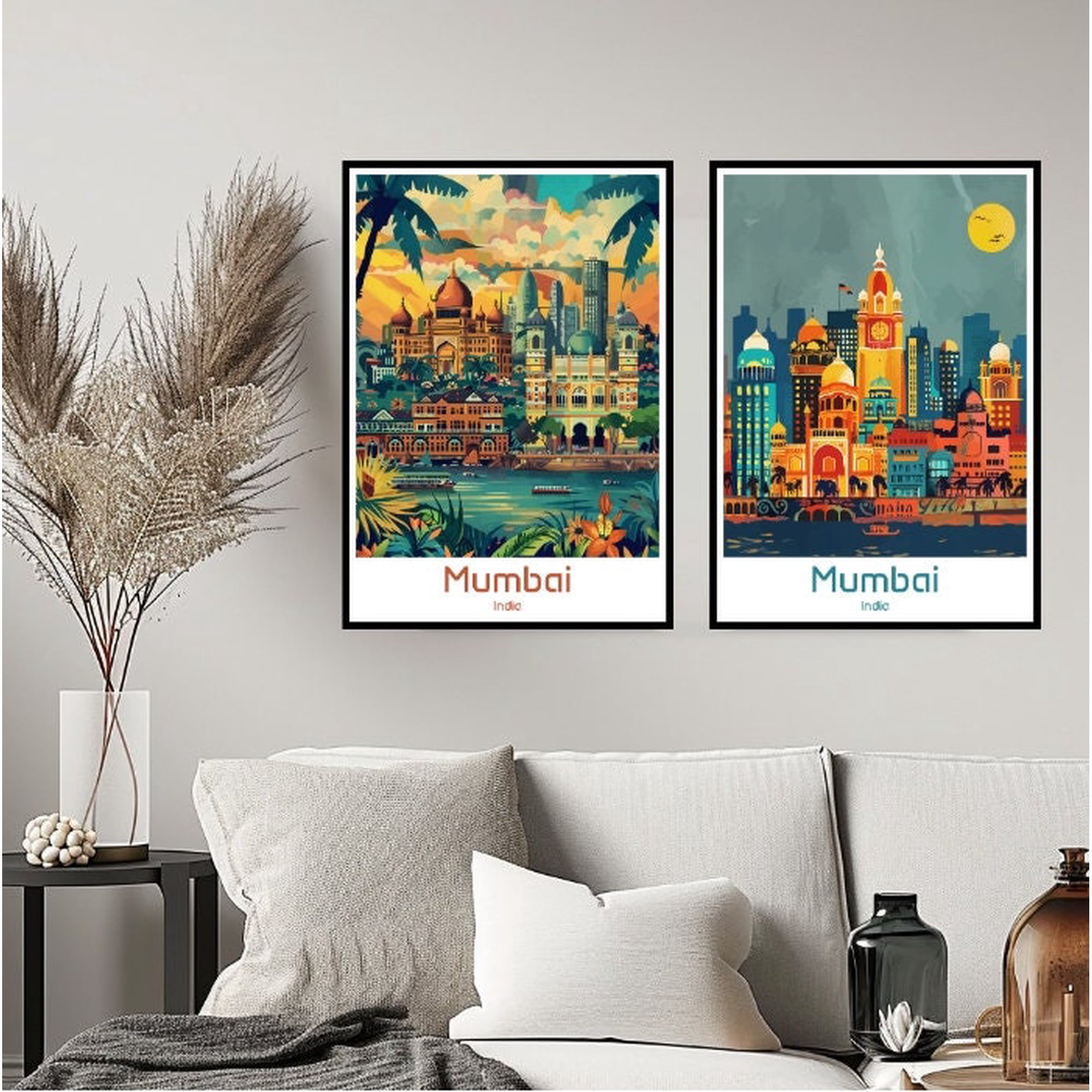 Mumbai India Travel Wall Poster, Set 2, Poster Only