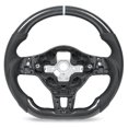 thumbnail image 2 of Carbon Fiber Racing Steering Wheel, D Shaped Steering Wheel Grey Stitching  for MK6 GTI R 2009-2013, 2 of 7